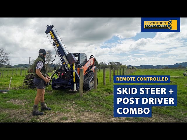 Remote Controlled Skid Steer + Post Driver Combo | 1-Man Fencing Powerhouse
