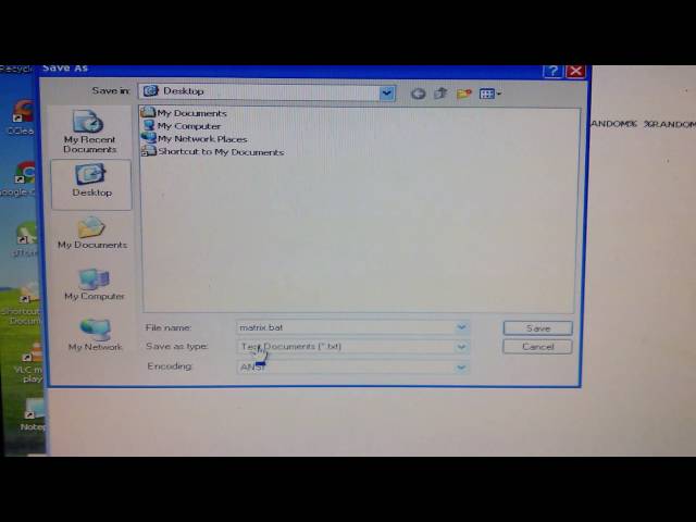 matrix effect using notepad