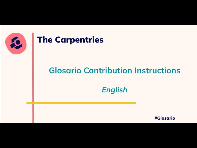 Glosario Contribution Instructions in English