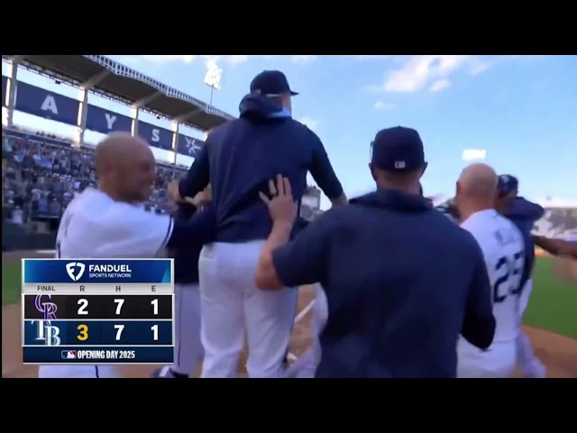 Kameron Misner hits the first Tampa Bay Rays walk off HR in their new stadium’s history. (3/28/25)