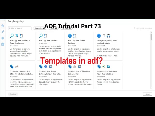 Templates Overview in Azure Data Factory | Templates Overview in adf | adf tutorial part 73