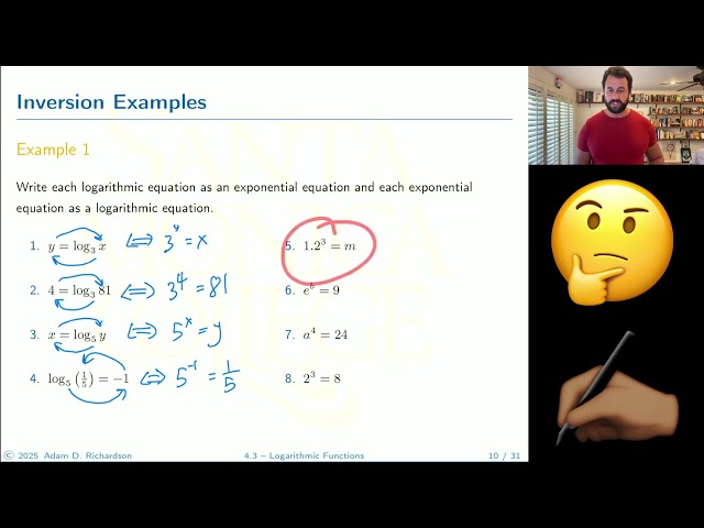 4.3 – Logarithmic Functions