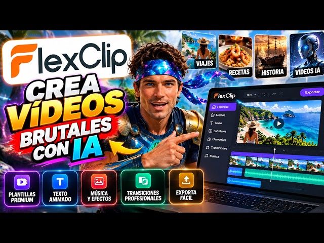 🎬 FlexClip CREATE VIDEOS with AI from TEXT | EASY Tutorial for YouTube and social media | mundopc...