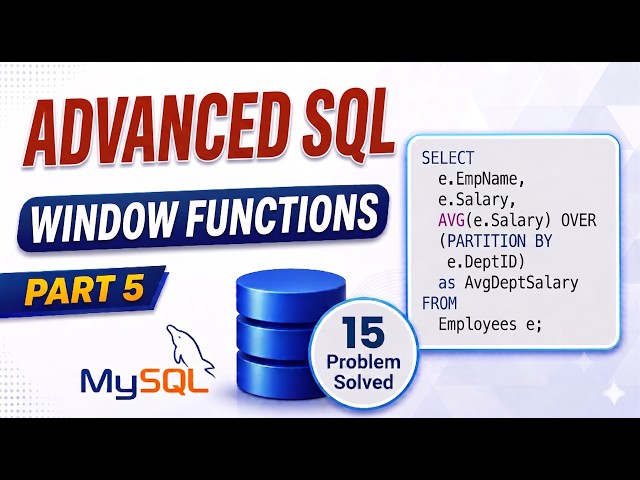 MySQL Window Functions Tutorial | ROW_NUMBER, RANK, DENSE_RANK, LAG, LEAD | SQL Interview Questions