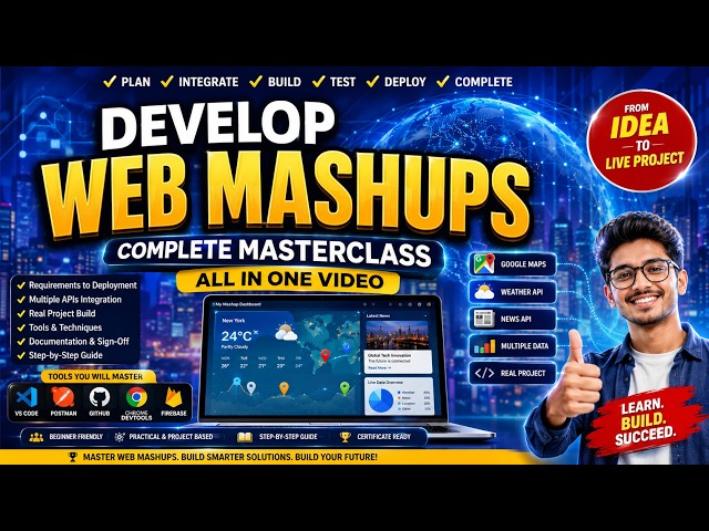 Develop Web Mashups Complete Masterclass | REST API, JSON, JavaScript, Google Maps API &Real Project