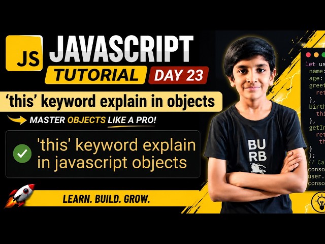 JavaScript "This" Keyword Explained in Objects | Day 23 JS Tutorial #coding #viral |Code With Mahesh