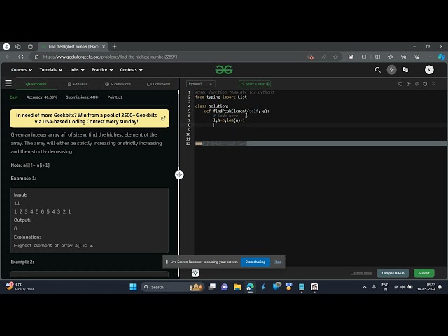 Find the Highest number GFG POTD Python Solution geeks for geeks problem of the day