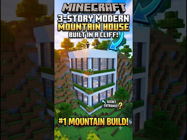 How to Build a Modern Mountain House FAST! 🏔️ (Minecraft)