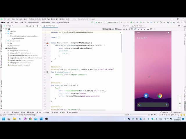 Android UI Development with Jetpack Compose | 1. Building Your First Compose App