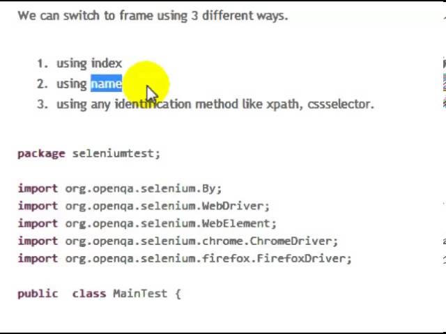 Handle frames in selenium webdriver in Java