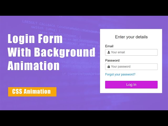 Responsive Login Form using HTML CSS|  Login form with background animation | Devscore