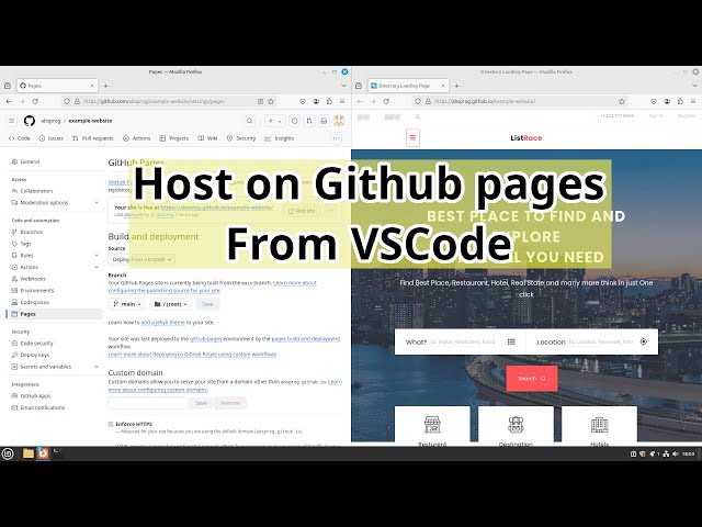 Host your website for free on Github pages (upload from Visual Studio Code)