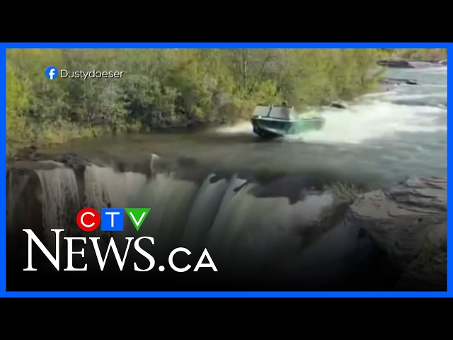 Man drives boat nearly 30 feet off Lundbreck Falls