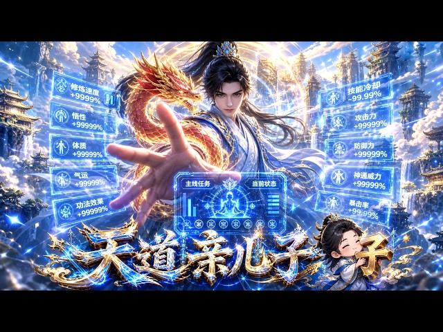 【FULL】別人苦修一輩子才能抵達的境界，我一天便能修成。並非我天賦異禀，全靠天道老爸這個頂級外掛！ #系統 #爽文 #逆襲 #動漫