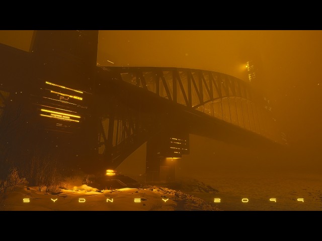 SYDNEY 2099: Blade Runner Sleep Ambience | Calm Cyberpunk Dust Storm | Relaxing Ambient Music | 4K