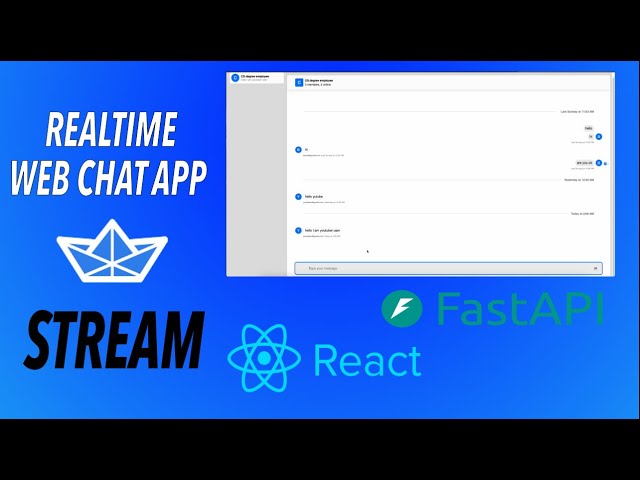 React Chat App with Authentication / FastAPI Backend using Stream SDK  - Part 1