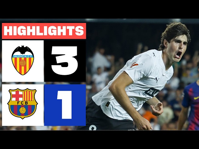 VALENCIA CF 3 - 1 FC BARCELONA | RESUMEN LALIGA EA SPORTS