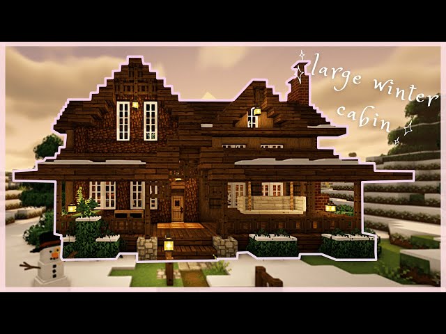 Minecraft | Large Winter ❄️☃️ Cabin Tutorial | How to Build a Large Snowy Cottage 🦌🌲