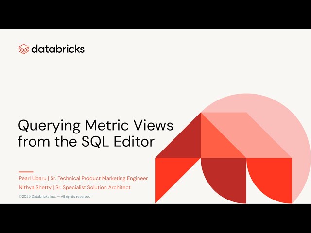 Querying Metric Views from the SQL Editor