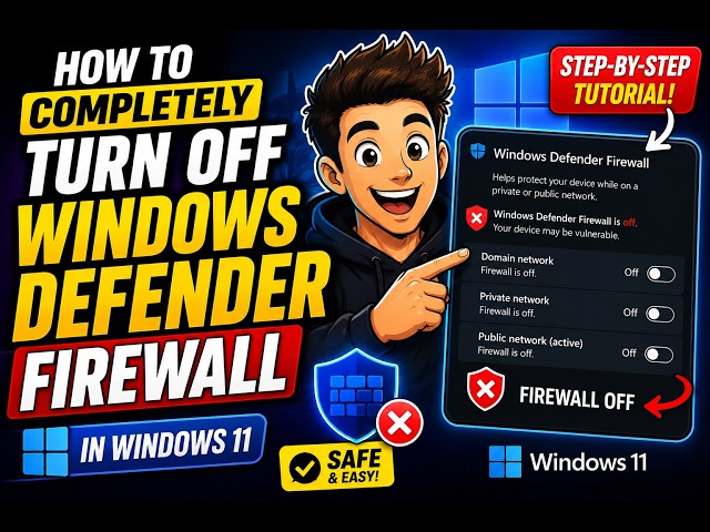 How to Completely Turn Off Windows Defender Firewall in Windows 11 (Tutorial)