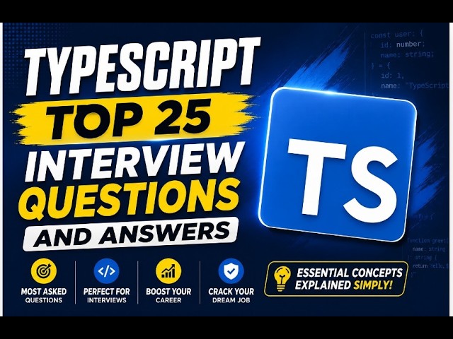 Top 25 TypeScript Interview Questions and Answers (2026) | Most Asked for Freshers & Experienced