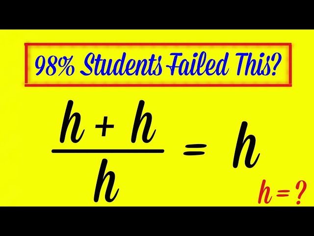 A Nice Algebra Problem || Find h | Olympiad Mathematics 