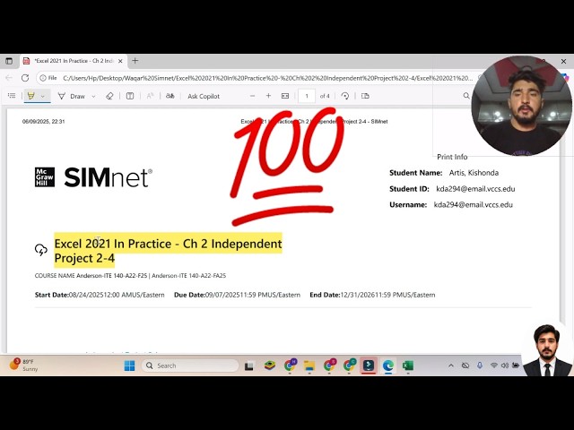 Excel 2021 In Practice - Ch 2 Independent Project 2-4 #ch2guidedproject2-4 #InPractice-Ch2 #simnet