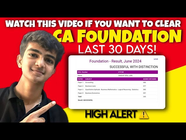 CA FOUNDATION SEPT'26🔥 | Last 30 Days Guidance📈 | Yakshit Jain