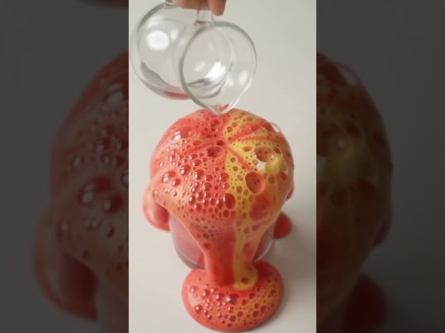 Erupting Mini Volcano at Home! 🌋😱 | Easy Kids Experiment #Shorts