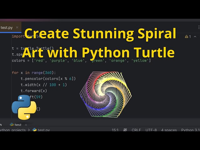 Create Stunning Spiral Art with Python Turtle | Easy Python Graphics Tutorial