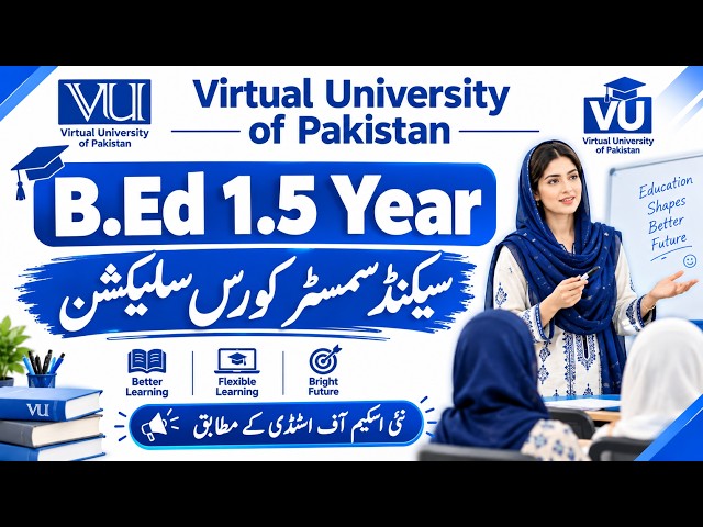 VU B.Ed 1.5 Year 2nd Semester Course Selection 2026 | New Scheme of Studies Complete Guide