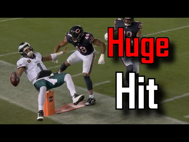 Jalen Hurts CRUSHED on this hit. Flag thrown | Philadelphia Eagles Vs Chicago Bears