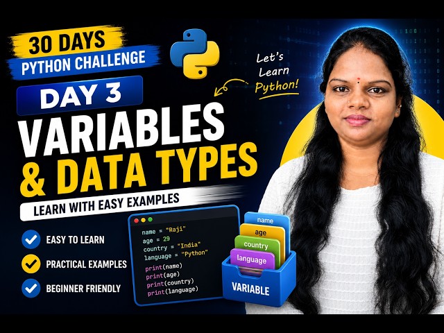 Python Day 3 | Variables & Data Types Explained | Python in 30 Days #python #pythonprogramming