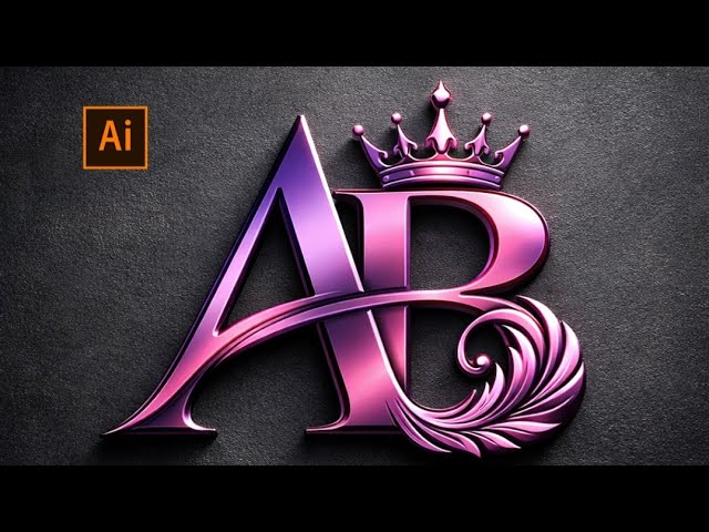 🔥AB Letter Logo Design Tutorial Using AI | Step-by-Step Guide