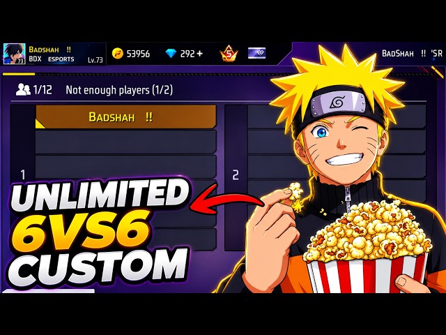 🔴 UNLIMITED 6VS6 CUSTOM ROOM MATCH! 😱 can you beat me? | Garena Free Fire LIVE