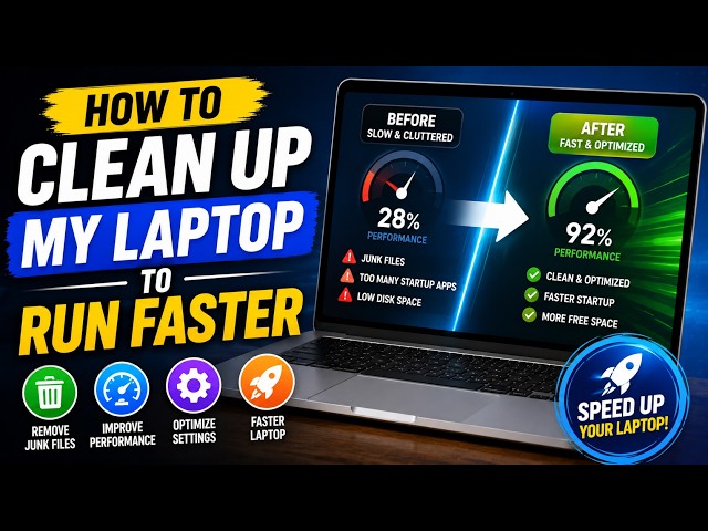 How to Clean Up My Laptop To Run Faster | How to Clean Up Laptop Storage & RAM Fix Slow PC