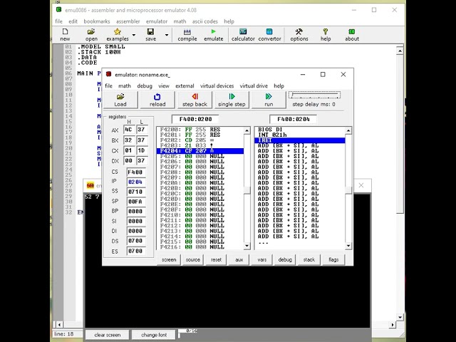 Addition Two Number in emu8086 Microprocessor & Assembly Language