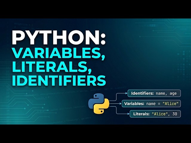 08 Python Literals Made Easy | Variables, Identifiers & Memory Basics
