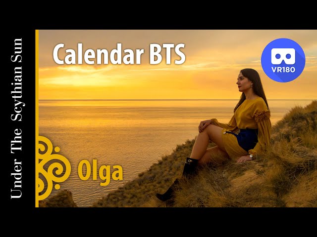 VR180 3D. Model photoshoot at sunset in Stanislav mountains, Ukraine