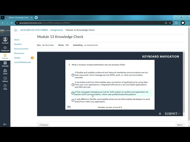 Module 13 Knowledge Check Solved 100% AWS Cloud Architecting
