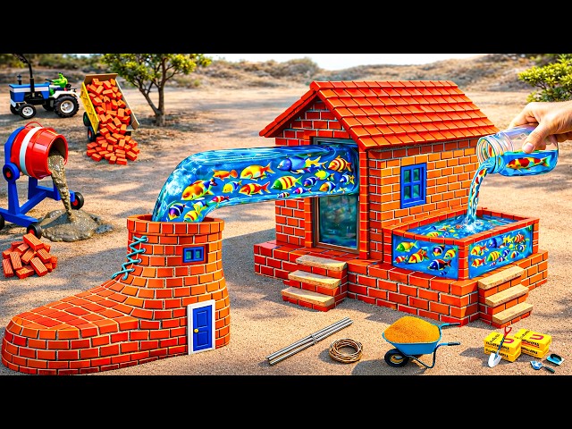 DIY Construction Science Project - Building a Strong Fish House and Pool Tank with Brick and Cement
