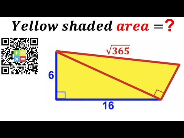 Can you find area of the Yellow shaded Quadrilateral? | (Triangles) | #math #maths | #geometry