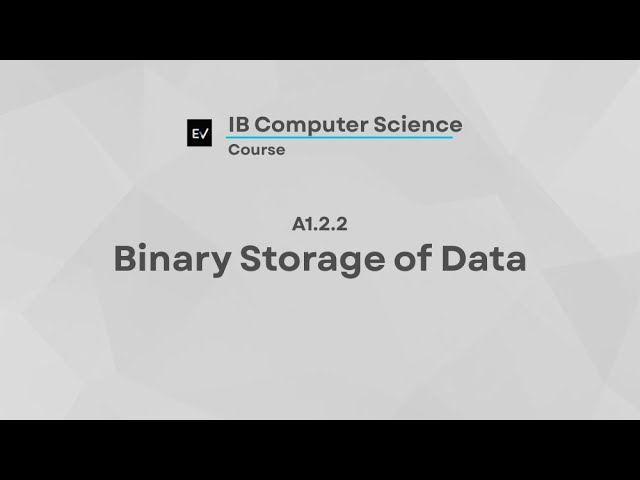 IB Computer Science A1.2.2 | Binary Storage of Data