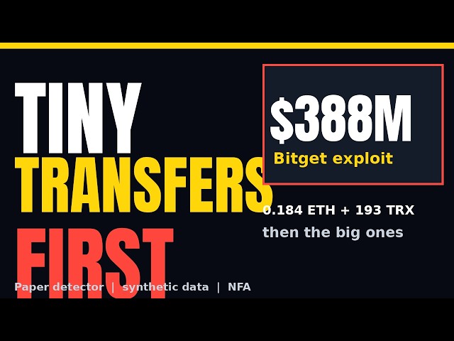 I Built a Test-Transfer Detector After the Bitget Hack (Paper Alerts, NFA)