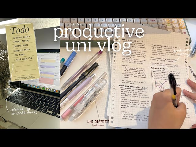 productive uni study vlog 📓 lots of studying and note-taking, traditional handwritten notes