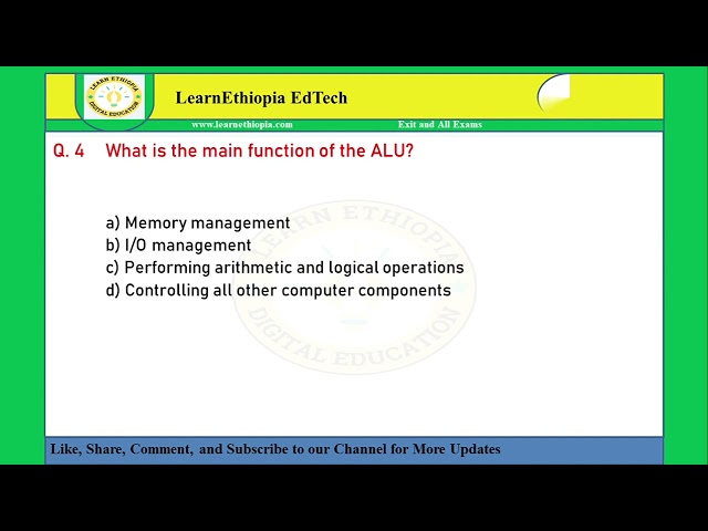 Computer Architecture and Organization | Exit Exam Questions for Electrical and Computer Engineering