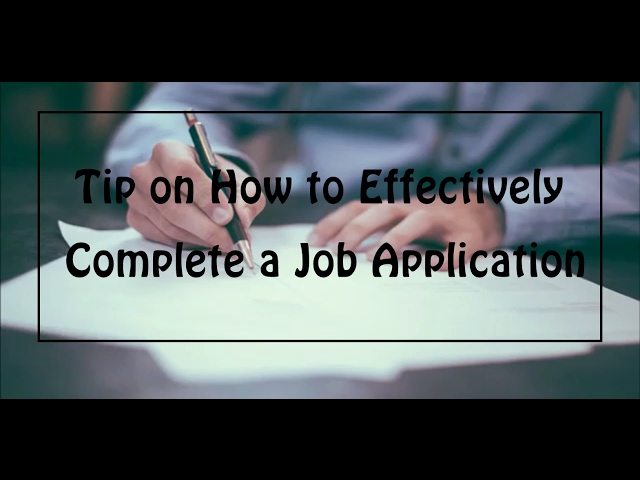 How to Complete a Job Application