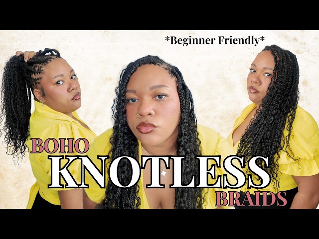 Boho Knotless Braids on Microlocs | Beginner-Friendly Tutorial + Wash & Retie