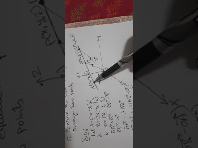 3D| equation of a straight line  passing through two points | class 12|PUC