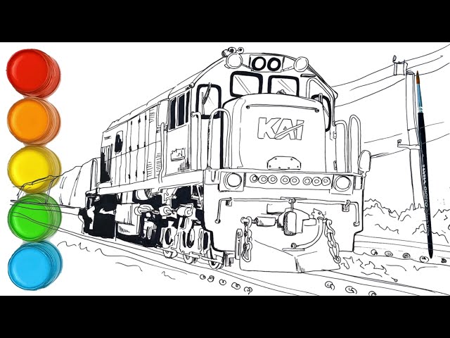 Cómo dibujar el tren indonesio KAI - Aprende a dibujar y colorear para niños